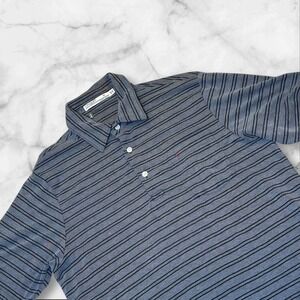 CRIQUET Men's Gray Stripe‎ Short Sleeve Polo Shirt Size M
